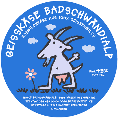 Georg Erhardt - Etikette Geisskäse Badschwändialp